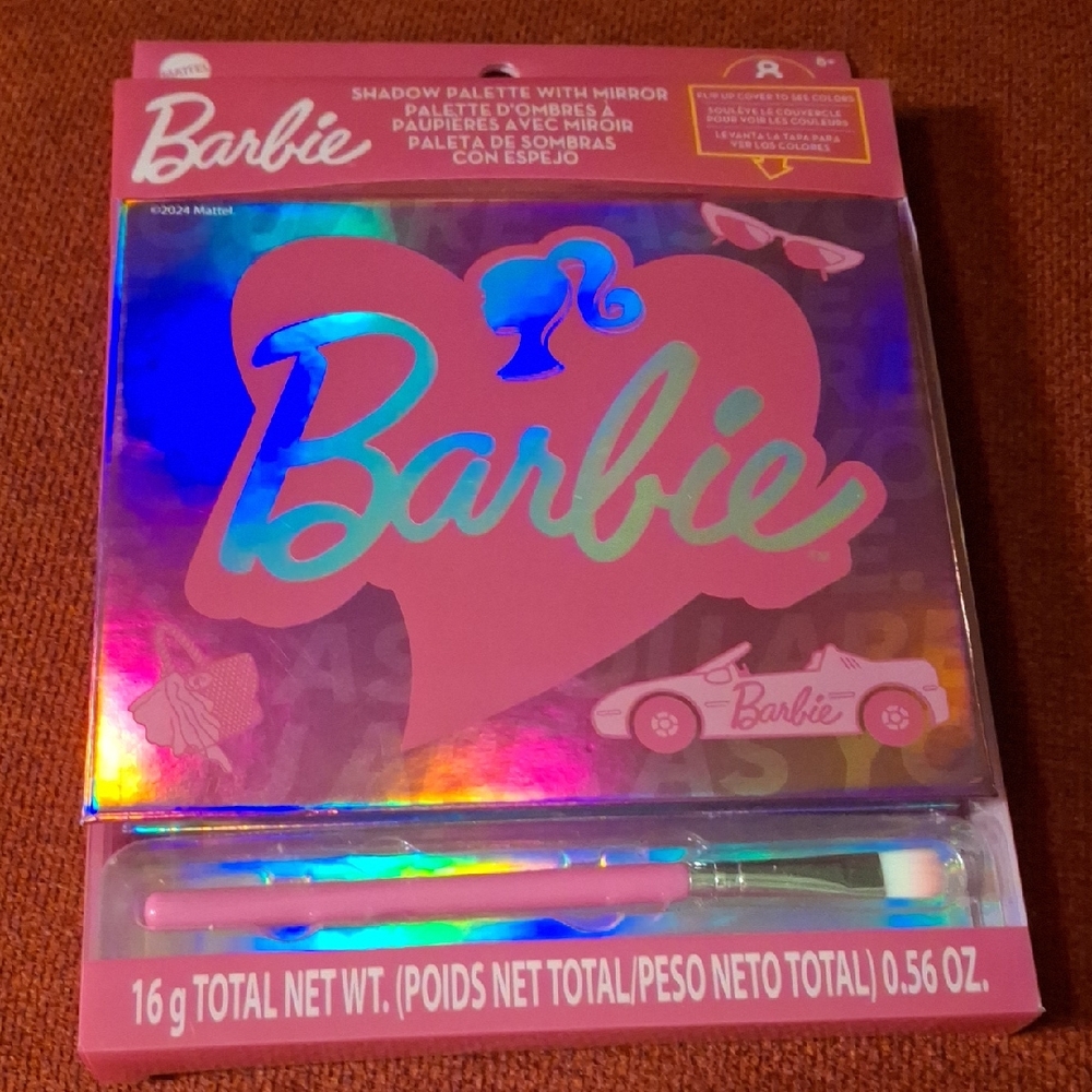 Barbie Shadow Palette with Mirror and Brush - Pink NWT NIB PETA Approved